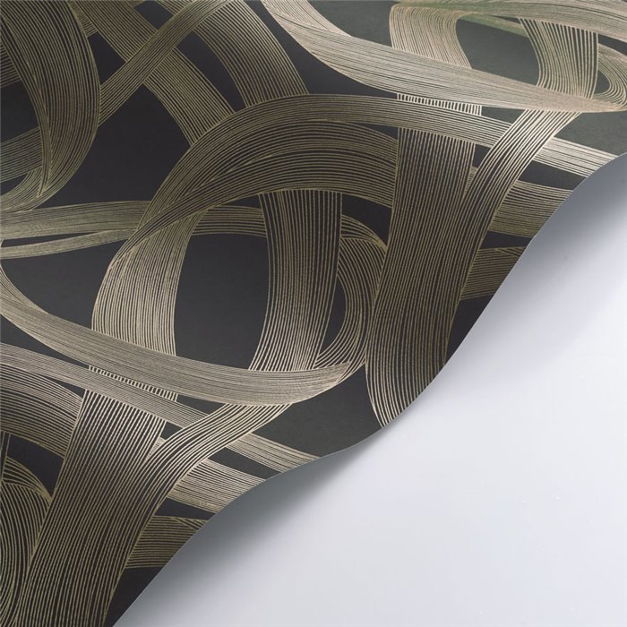 Casadeco|Modern black and gold wallpaper, ideal for bedroom or foyers|Modern