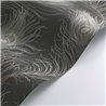 Casadeco|Papel pintado plumas pavo real elegantes negro con brillo|Papel Pintado