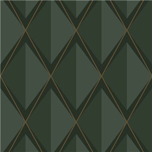 Casadeco|Papier peint géométrique 3D style moderne avec losanges noirs brillants et mats|Losanges