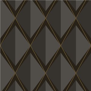 Grandeco|Art Deco geometrische Tapete Beige und Grün|Geometrisch
