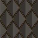 Casadeco|Modern 3D geometric wallpaper with glossy and matte black rhombuses|Rhombus