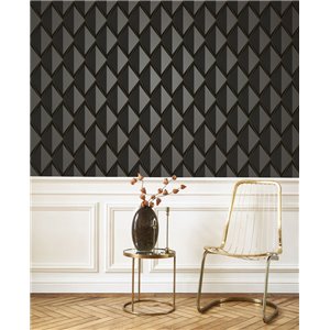 Grandeco|Art Deco geometrische Tapete Beige und Grün|Geometrisch 2