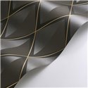 Casadeco|Moderne 3D-Tapete mit glänzenden und matten schwarzen Rauten|Rhombus
