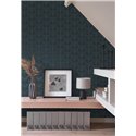 Casadeco|Papier peint Art déco doré métallisé en forme de pétales floraux|Papier Peint