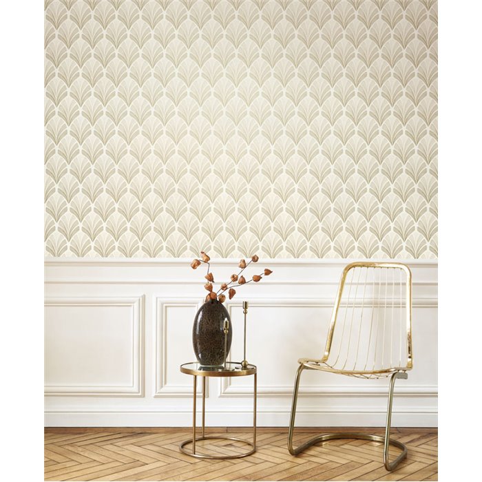 Casadeco|Papel pintado floral hojas de palma estilo art deco |Papel Pintado