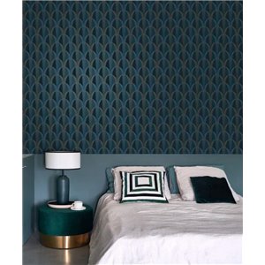 Casadeco|Green Art Deco style wallpaper, ideal for commercial and hospitality spaces|Wallpaper 2