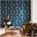 Casadeco|Papier peint style art déco blanc avec plumes de paon élégantes|Papier Peint