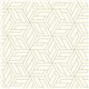 Grandeco|Papier peint géométrique hexagones 3D blanc et or|Effet 3D