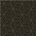 Grandeco|Geometric hexagons 3D black and gold wallpaper|3D Effect