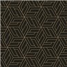 Grandeco|Papier peint géométrique hexagones 3D noir et or|Effet 3D