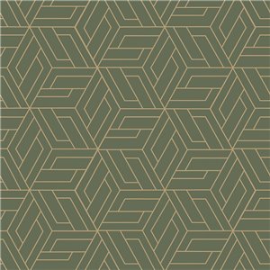 Grandeco|Papier peint géométrique hexagones 3D noir et or|Effet 3D