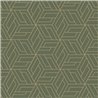 Grandeco|Geometric hexagons 3D green and gold wallpaper|3D Effect