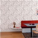 Grandeco|Tropische minimalistische Blattfloristik Weiße Tapete|Tapeten