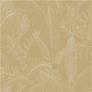 Casadeco|Floral wallpaper with lush green leaf print|Floral
