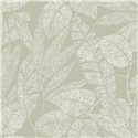 Grandeco|Papel pintado floral estampado hojas gris|Papel Pintado