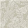 Grandeco|Papel pintado floral estampado hojas gris|Papel Pintado