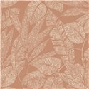 Grandeco|Papier peint floral imprimé feuilles terre cuite|Papier Peint