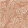 Grandeco|Papier peint floral imprimé feuilles terre cuite|Papier Peint