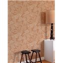 Grandeco|Papier peint floral imprimé feuilles terre cuite|Papier Peint