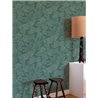 Grandeco|Floral printed leaves green wallpaper|Wallpaper
