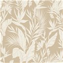 Grandeco|Papier peint floral tropical tons beige|Papier Peint