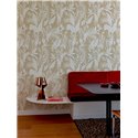 Grandeco|Papier peint floral tropical tons beige|Papier Peint