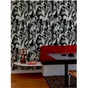 Grandeco|Papel pintado floral moderno hojas tropicales negro|Papel Pintado