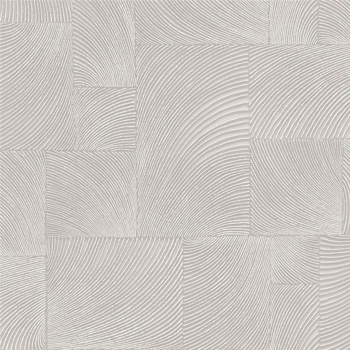 Grandeco|Papel pintado patrones curvos en relieve gris|Papel Pintado