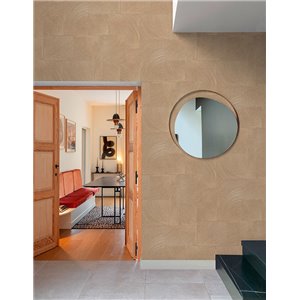 Grandeco|Papier peint motifs courbes en relief gris|Papier Peint 2
