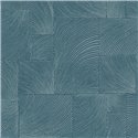 Grandeco|Papier peint motifs courbes en relief bleu|Papier Peint