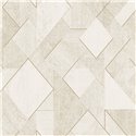 Grandeco|Geometric rhombus and rectangles white wallpaper|Wallpaper