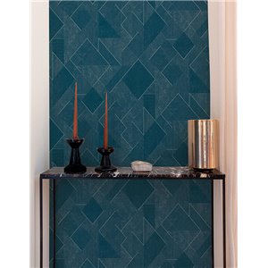 Grandeco|Geometric rhombus and rectangles white wallpaper|Wallpaper 2