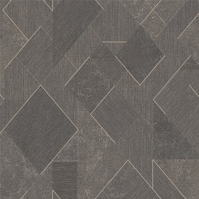 Grandeco|Papel pintado geométrico rombos y rectángulos negro|Papel Pintado