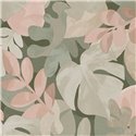 Grandeco|Papier peint floral feuilles monstera et ficus taupe|Papier Peint