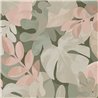 Grandeco|Papier peint floral feuilles monstera et ficus taupe|Papier Peint