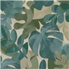 Grandeco|Florale Monstera und Ficusblätter Grüne Tapete|Tropische