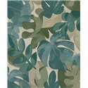 Grandeco|Florale Monstera und Ficusblätter Grüne Tapete|Tropische