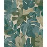 Grandeco|Floral monstera and ficus leaves green wallpaper|Tropical