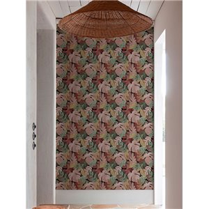 Casadeco|Floral wallpaper with lush green leaf print|Floral 2