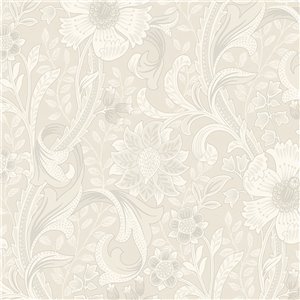 Grandeco|Papier peint floral vintage vert|Papier Peint