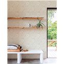 Grandeco|Papier peint floral vintage blanc crème|Romantique