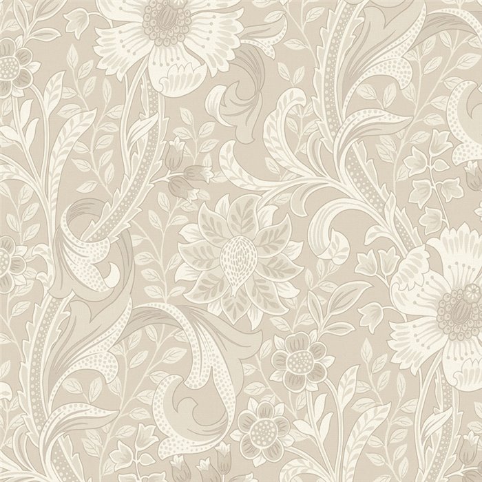 Grandeco|Papel pintado floral vintage beige|Romántico