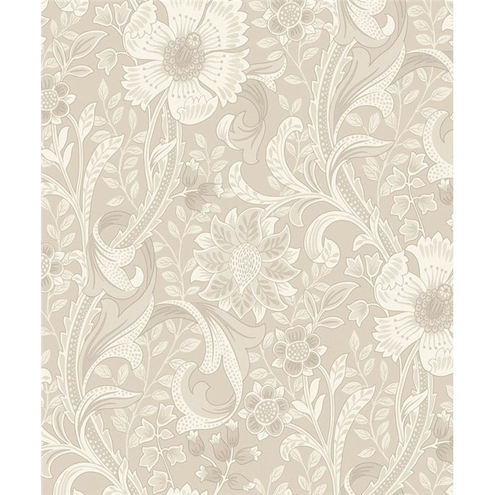 Grandeco|Papier peint floral vintage beige|Romantique