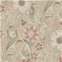 Grandeco|Vintage Blumenmuster Taupe Tapete|Tapeten
