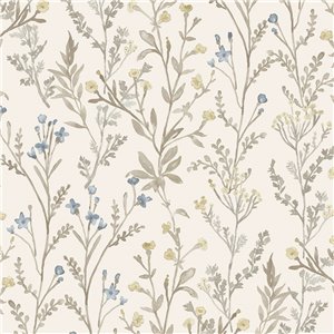 Elitis|Papel pintado contemporáneo, patrón arte moderno marrón y crema grisáceo|Papel Pintado