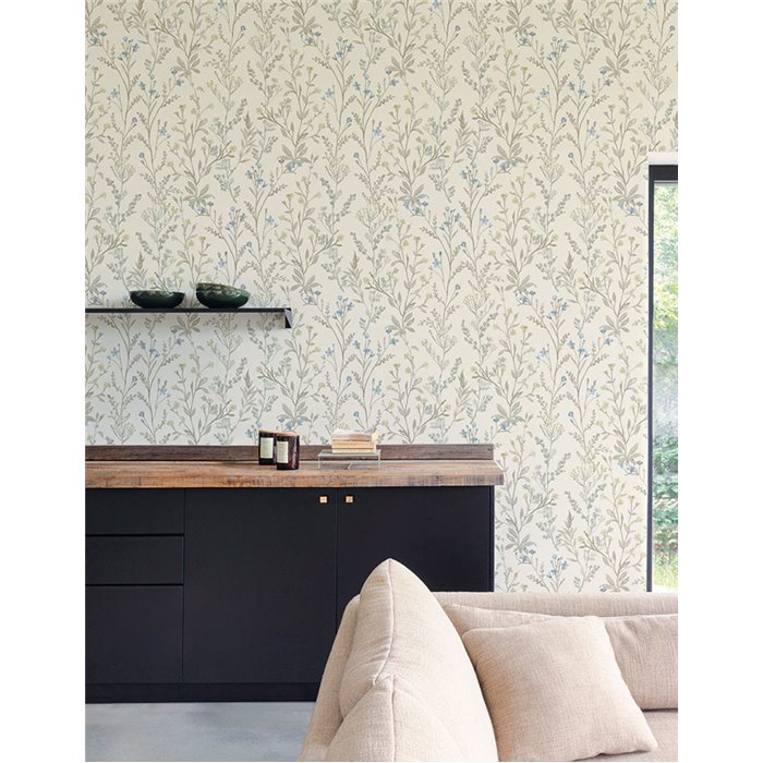 Papel pintado romántico flores pequeñas blanco - Grandeco Perfect Harmony PH3205