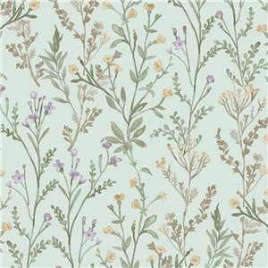 Papeldecor|Textile wallpaper for living rooms with fluffy flowers in beige tones|Wallpaper