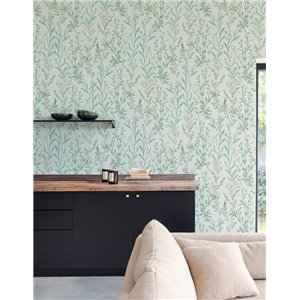 Casadeco|Papier peint moderne blanc avec formes d’éventails 3D|Floral 2
