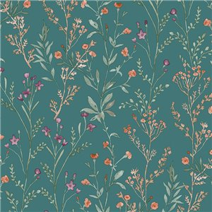 Casadeco|Beige wildflower wallpaper perfect for entryway|Floral