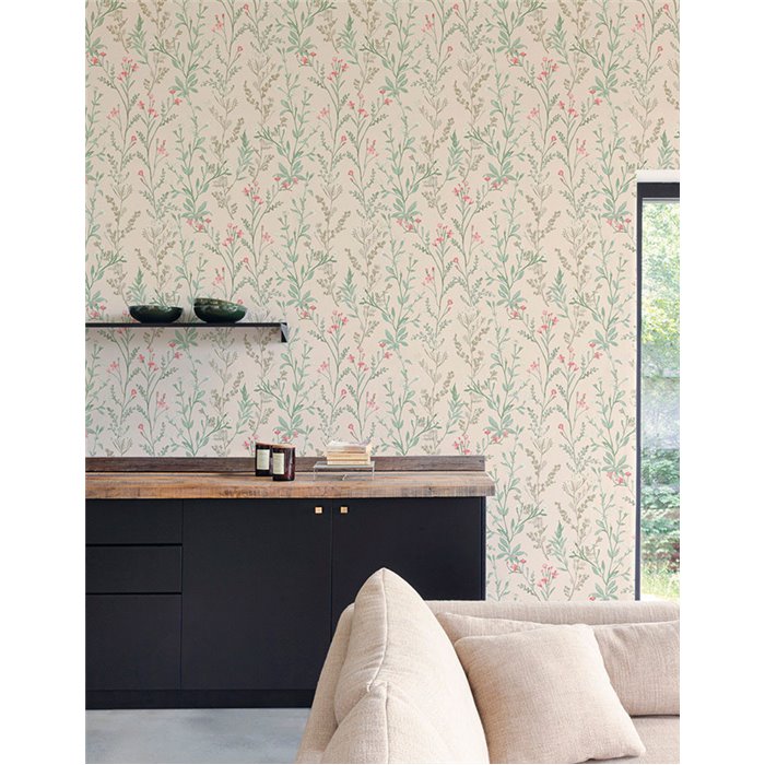 Papel pintado romántico flores pequeñas rosa - Grandeco Perfect Harmony PH3210